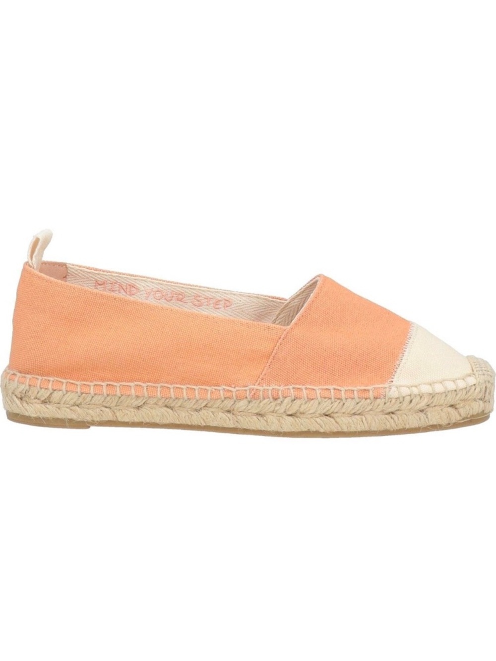 Castaner Coral and Cream Canvas Espadrille